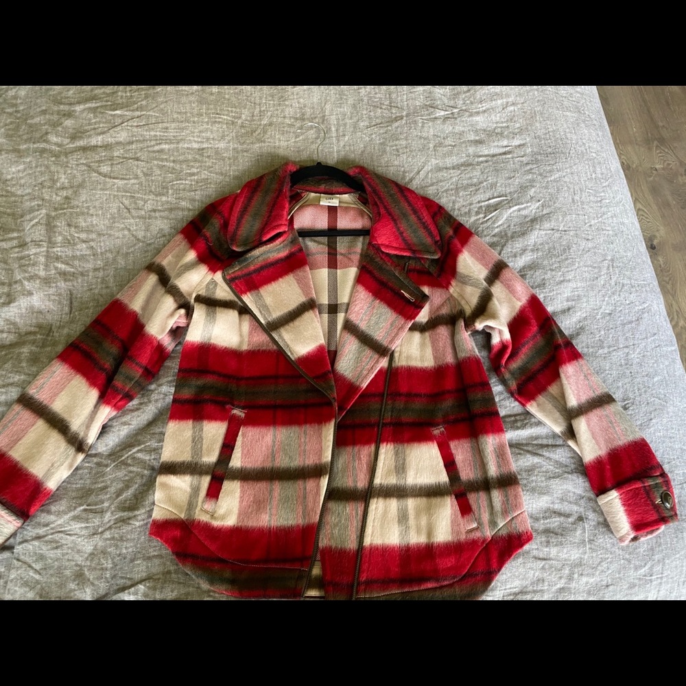 Cabi Shelter jacket - red plaid